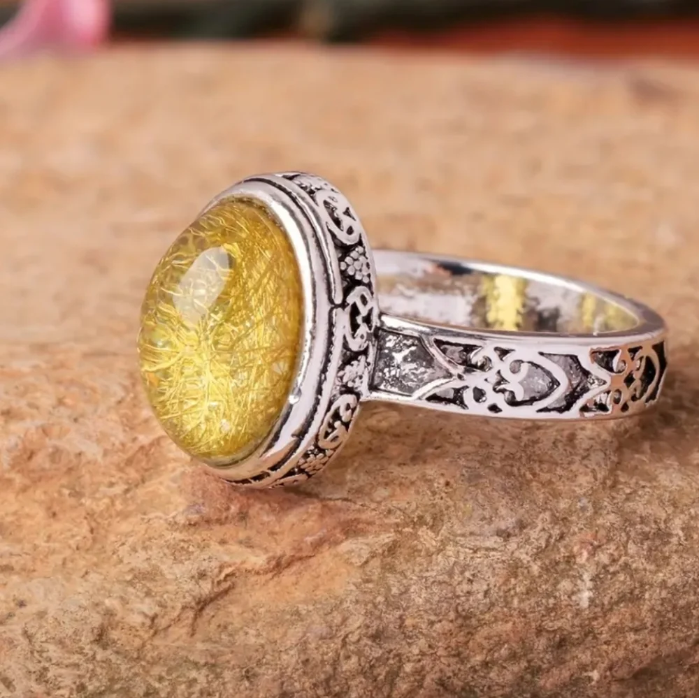 Imitate Threaded Agate Ring